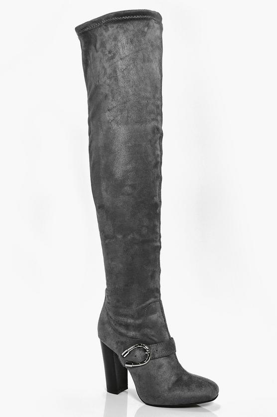 Anya Buckle Trim Over The Knee Boot